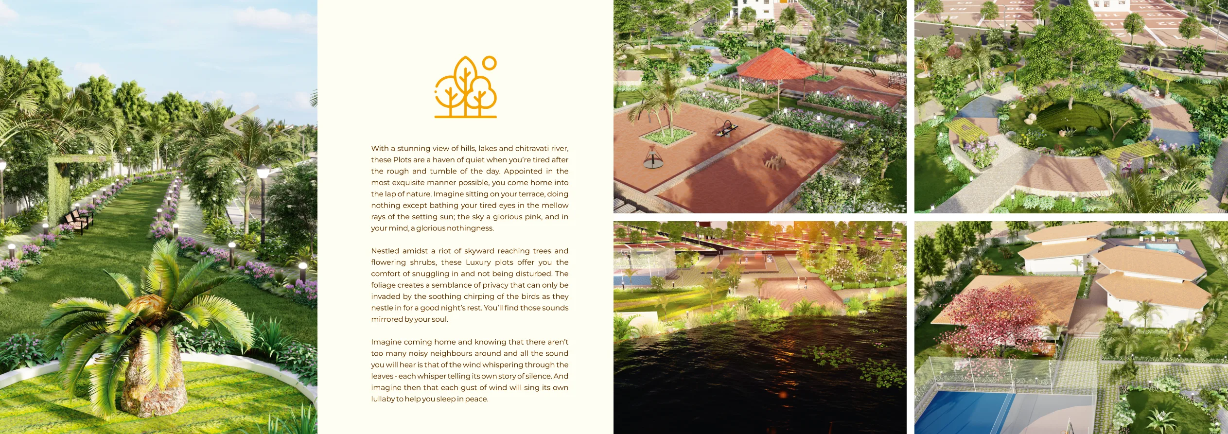 Green open spaces at VIP Land Mark residential plotted layout in Bagepalli