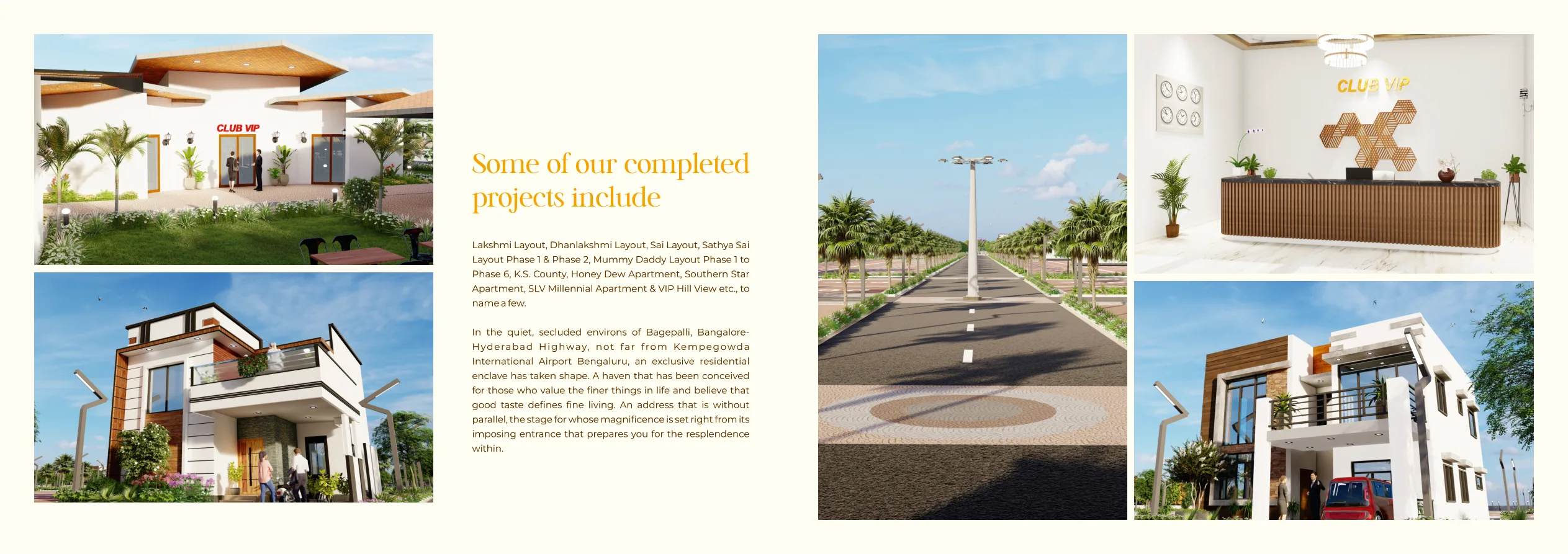 Road network at VIP Land Mark residential plotted layout in Bagepalli